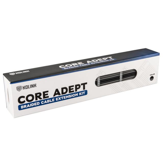 Sleeved Extension Cable Kit Kolink Core, Black/Grey 