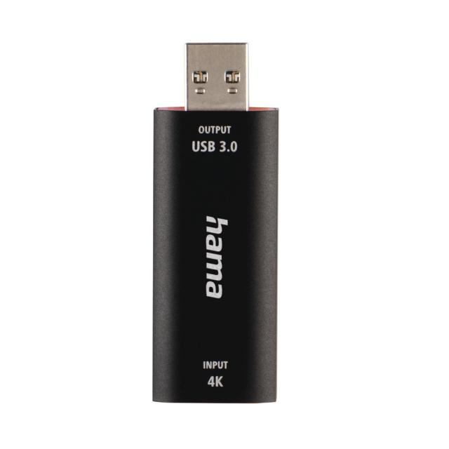 Video Recording стик HAMA 74257, HDMI женско - USB мъжко, 4К,  Черен 