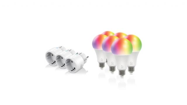 Starter kit DELTACO SMART HOME 3 x mini smart plugs, 6 x RGB LED lights 