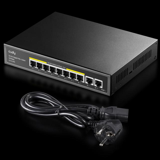 Switch Cudy FS1006PL, 8-Port 10/100/1000, PoE+ Switch with 2 Uplink Ports 