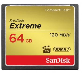 Memory card  SANDISK Extreme Compact flash, 64GB