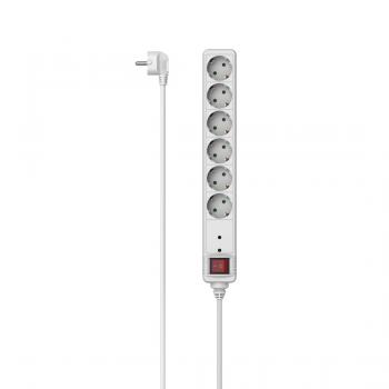 Power Strip, 6-Way, Overvoltage Protection, HAMA-223155