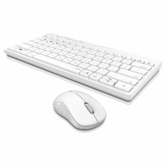 Комплект клавиатура и мишка RAPOO 8000M, Бял 