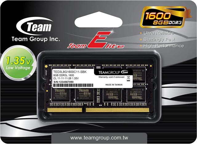 Памет Team Group Elite DDR3L - 8GB, 1600 mhz, CL11-11-11-28 1.35V 