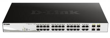 Switch D-Link DGS-1210-24P/E, 24 PoE 10/100/1000 Base-T port with 4 x 1000Base-T /SFP ports, managed, Rack-Mount