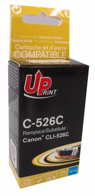 Ink cartridge UPRINT CLI526 CANON, WITH CHIP, Cyan 