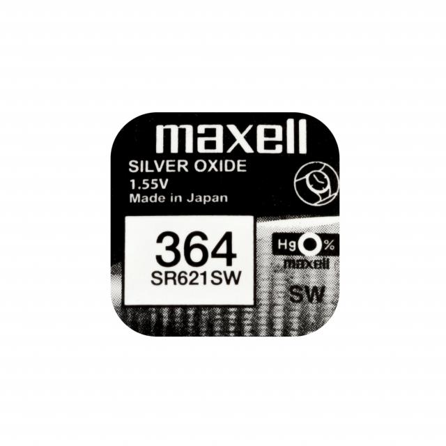 Button Battery Silver MAXELL SR621SW / 364 / AG1 / 