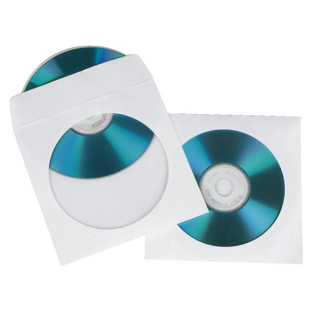 CD/DVD Protective Paper Sleeves, pack of 50 HAMA,white 