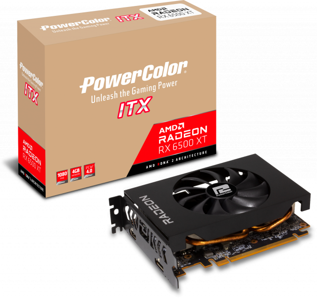 Видеокарта PowerColor RX 6500 XT ITX 4GB GDDR6 