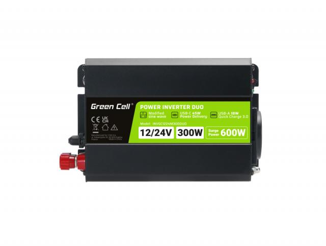 Инвертор PRO DUO 12V/24V to /220 V  DC/AC 300/600W, Модифицирана синусоида 