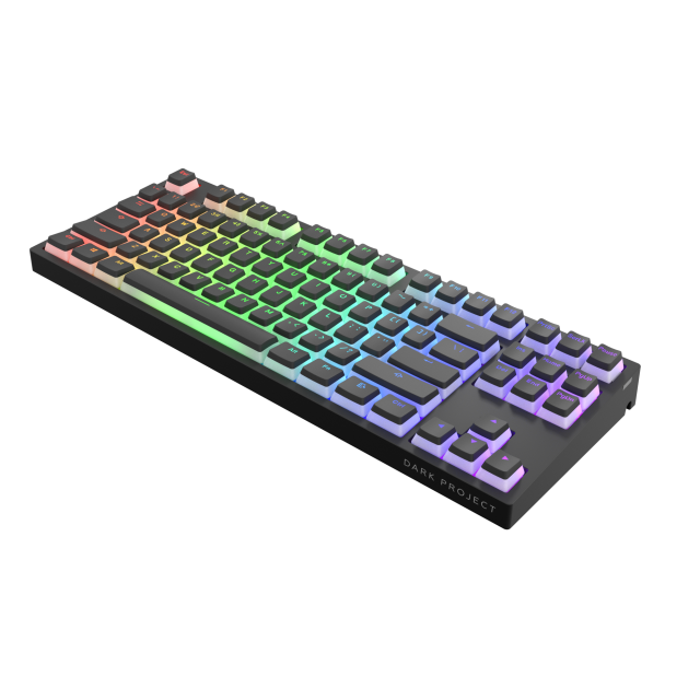 Mechanical Keyboard Dark Project KD87A Black TKL - Gateron Optical Red 2.0 Switch, RGB 