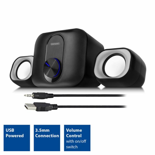 Eminent 2.1 Stereo speaker set for PC and laptop, USB powered 