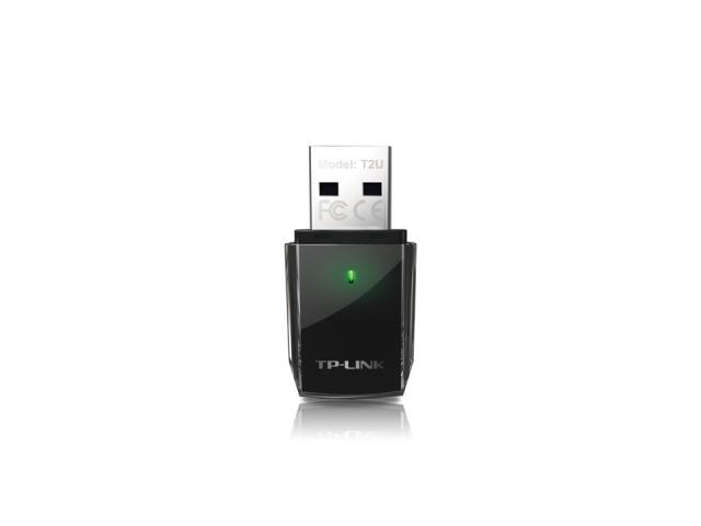 Безжичен адаптер TP-LINK Archer T2U, AC600, Dual band, USB, вградена антена 