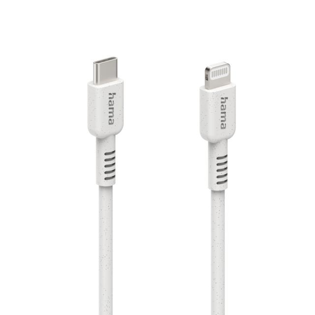 Кабел за зареждане HAMA "Eco", USB-C - Lightning, 1 м, 187284 