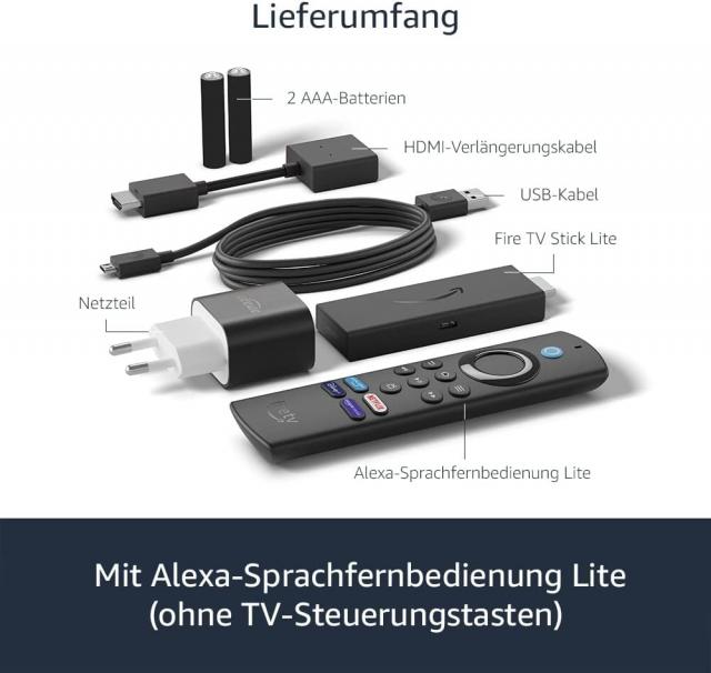 Мултимедиен плеър Amazon Fire TV Stick Lite, Alexa Voice Remote, Черен 