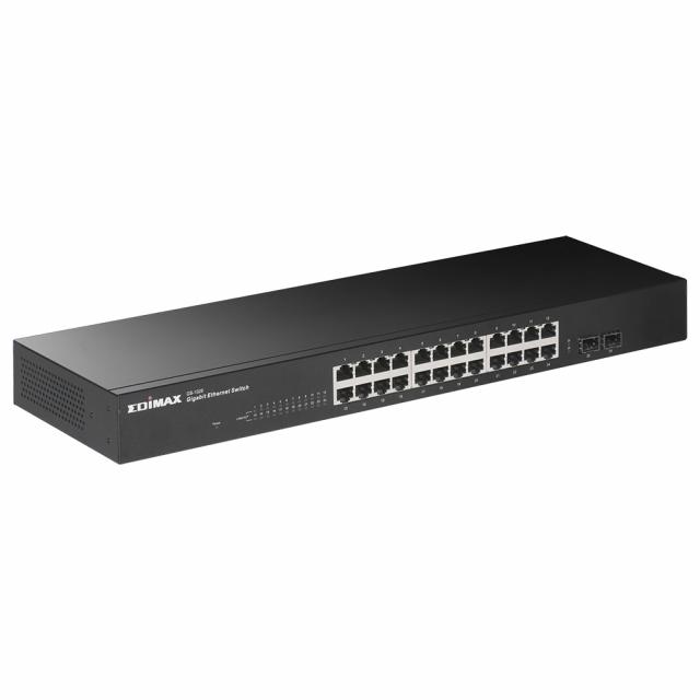 Суич EDIMAX GS-1026, 24x Gigabit порт, 2х SFP порт, за монтиране в шкаф 