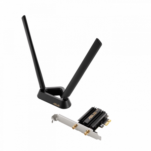 Безжичен адаптер ASUS PCE-AXE59BT WiFi 6E PCI-e две външни антени и Bluetooth 5.2 