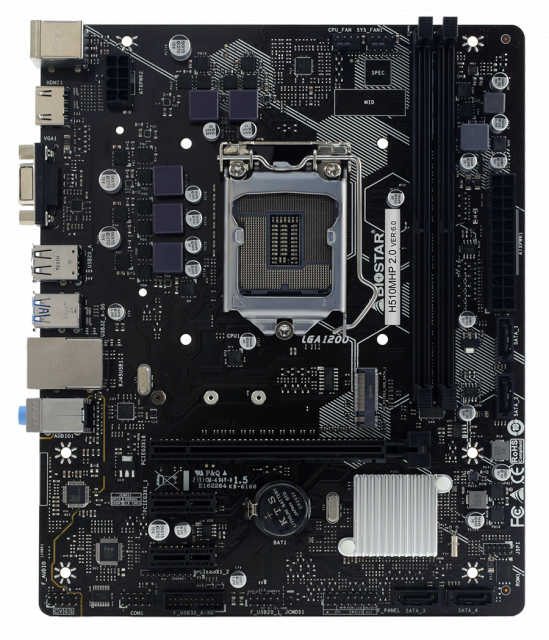 Дънна платка BIOSTAR H510MHP 2.0, LGA1200, DDR4, mATX 