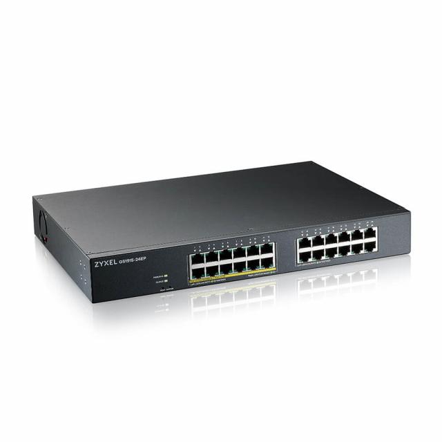 Switch 24-port ZyXEL GS1915-24EP, Gigabit, managed, standalone or Nebula management, rack mount, PoE 