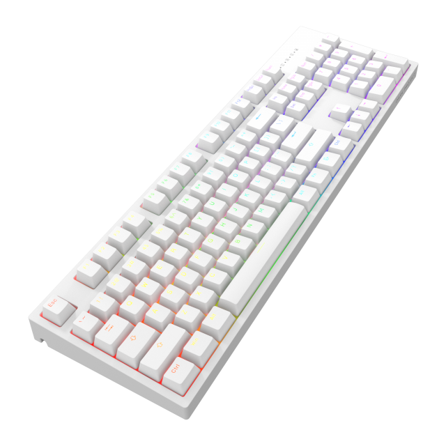 Mechanical Keyboard Dark Project KD104A White - Gateron Mechanical Yellow, RGB, PBT Keycaps 