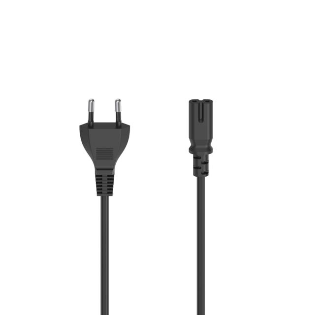 Захранващ кабел HAMA 200732, Euro-plug, 2pin(IEC C7) женско, 1.5 m, Черен 