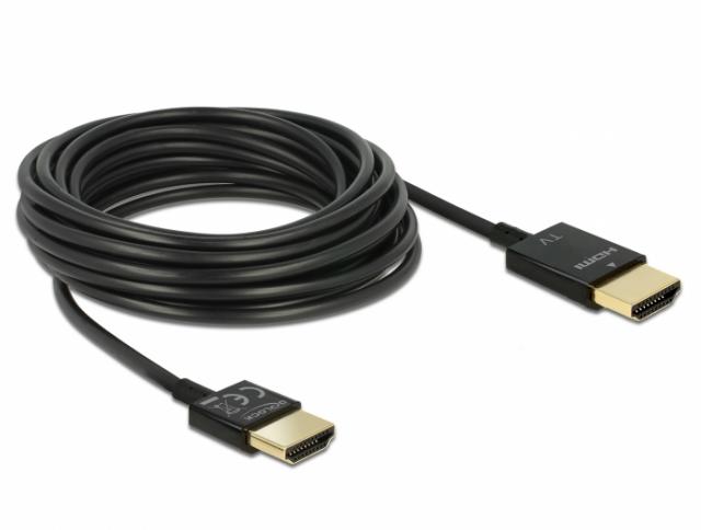 Кабел Delock, HDMI-A мъжко - HDMI-A мъжко, Ethernet, 18 Gbit/s, 4K, 3 м, Черен 