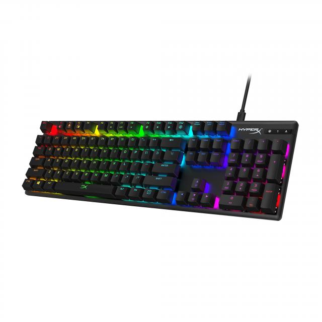 Геймърскa механична клавиатура HyperX Alloy Origins, HyperX Aqua суичове, RGB, Черен 