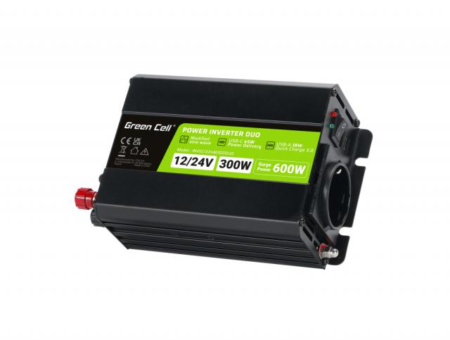 Инвертор PRO DUO 12V/24V to /220 V  DC/AC 300/600W, Модифицирана синусоида 