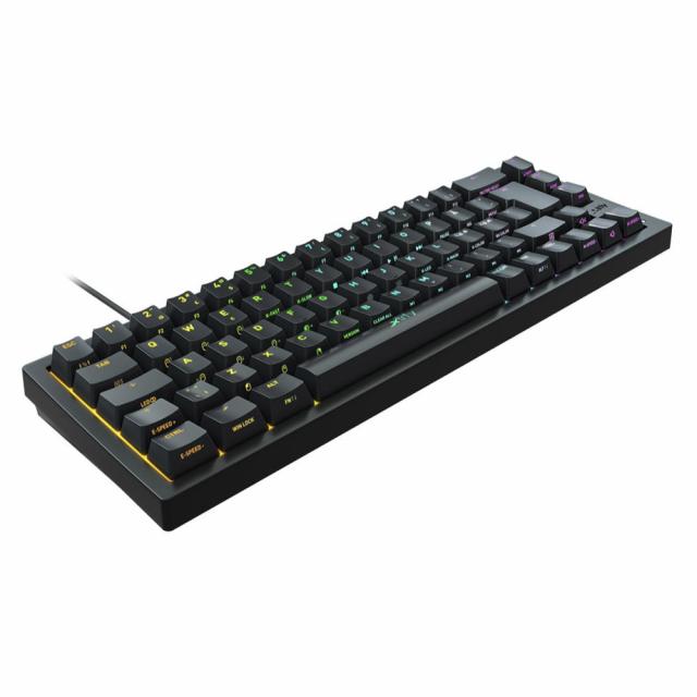 Геймърскa механична клавиатура XTRFY K5, 65% Hotswap, RGB подсветка, UK Layout Kailh Red, Черен 