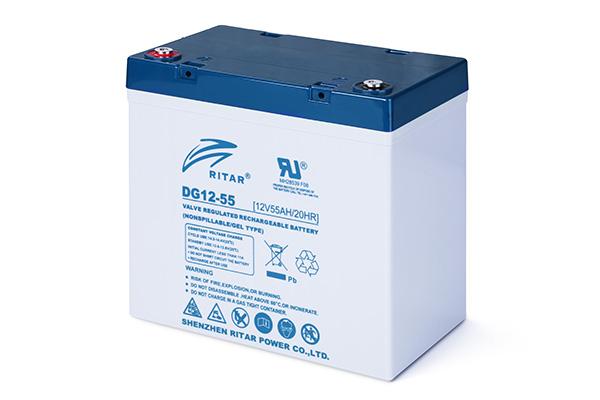 Оловна гелова батерия RITAR (DG12-55), 12V, 55Ah, 229 / 138 /211 mm  F15/M6 / F11/M6, За соларни системи 