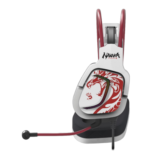 Gaming headphone A4TECH Bloody G575 Naraka, USB, RGB, Microphone, White 