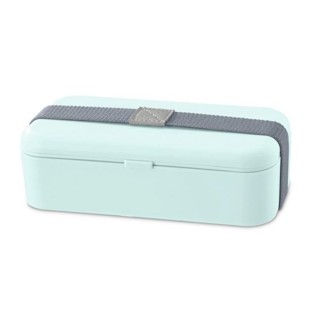  Xavax To Go  Bento Box, 2 Stackable Lunchboxes, 500 ml per Chamber, pastel blue  