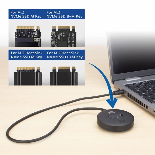 Докинг станция ACT, USB-C - M.2 NVMe/PCIe SSD, 10 Gbps 