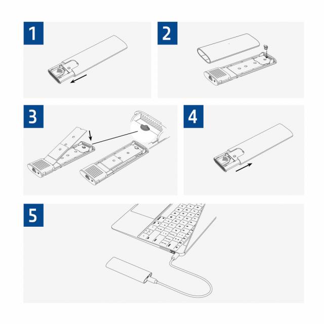 Чекмедже за диск ACT  AC1615, USB-C M.2 NVMe / PCIe SSD 