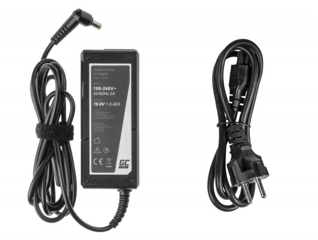 Notebook Power Supply HP PRO Charger / AC Adapter 19V 3.42A 65W for Acer Aspire 5741G 5742 5742G E1-521 E1-531 E1-531G E1-570 E1-571 E1-571G   GREEN CELL 