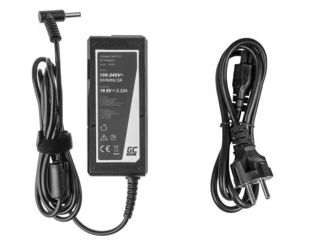 Notebook Power Supply HP PRO Charger / AC Adapter 19.5V 3.33A 65W for HP 250 G2 G3 G4 G5 15-R 15-R100NW 15-R101NW 15-R104NW 15-R233NW  4,5mm- 3,0mm GREEN CELL 