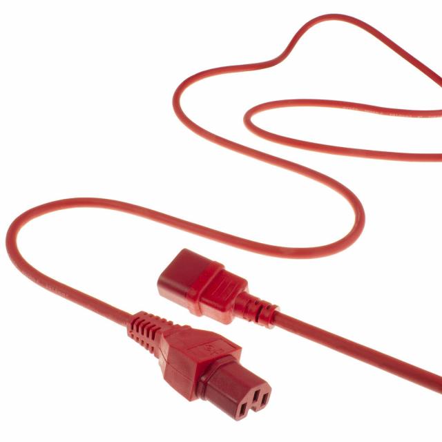 ACT Powercord C14 - C15 red 2 m 