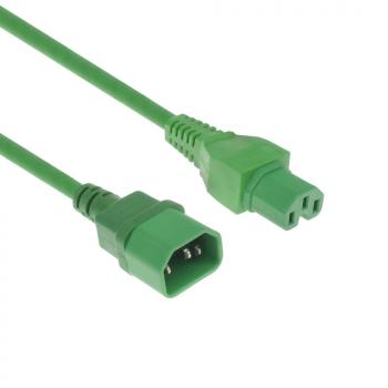 ACT Powercord C14 - C15 Green 2 m