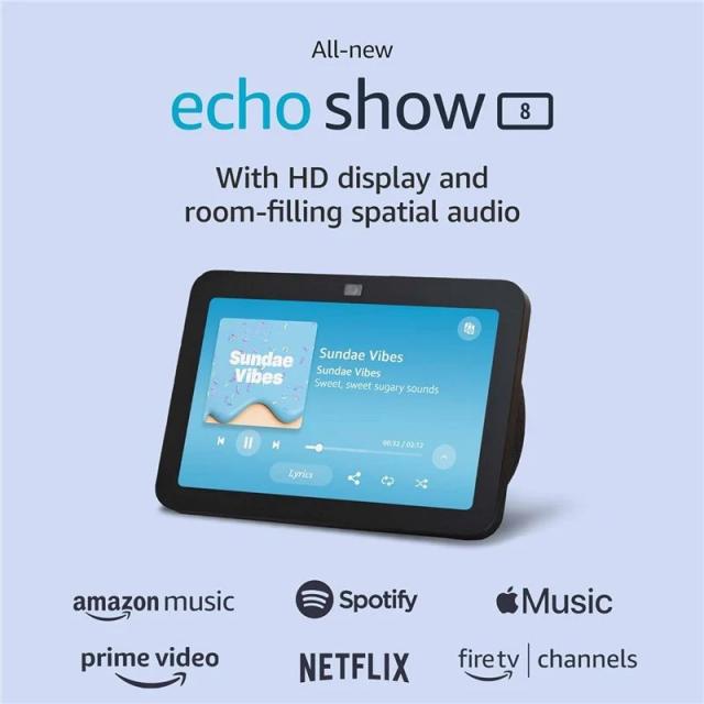 Amazon Echo Show 8 (Gen 3), Multimedia Speaker, Display, Charcoal 