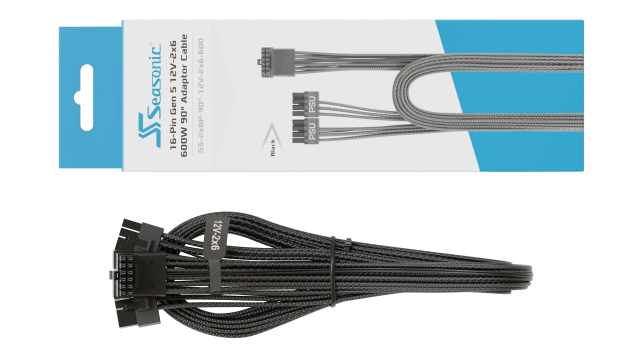 Seasonic Cable 90° 12VHPWR 600W 16-Pin to 2x8 Pin for Seasonic PSU Only 