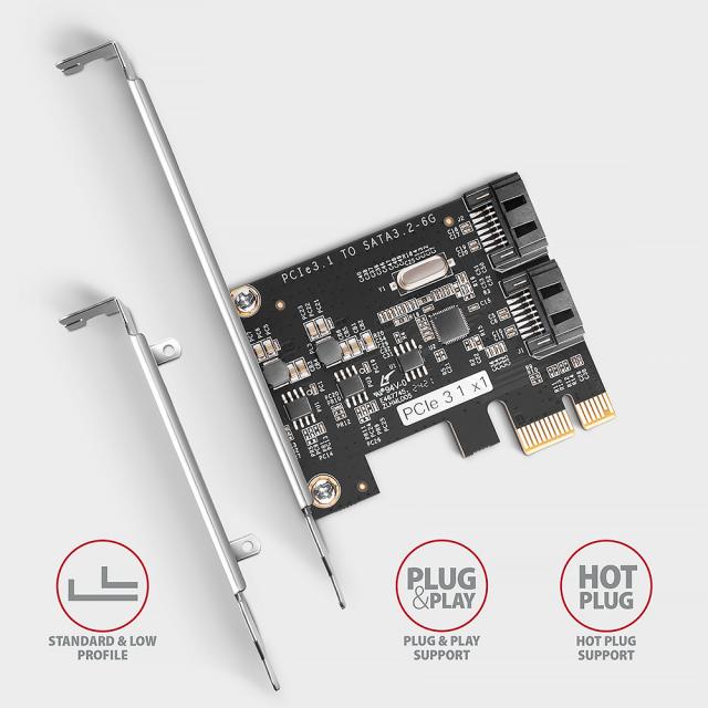 Controller ESTILLO AXAGON PCES-SJ2, PCI-ex - 2 x SATA 6G port 