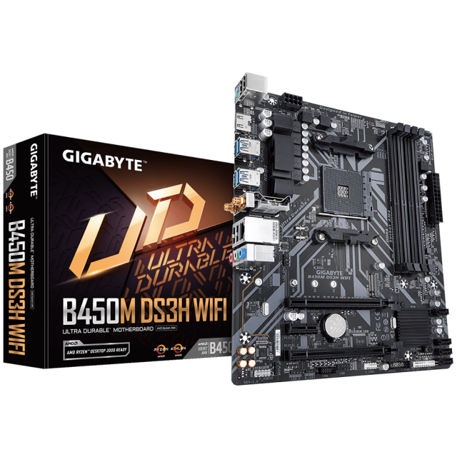 Motherboard GIGABYTE B450M DS3H WIFI, Socket AM4, rev 1.5 