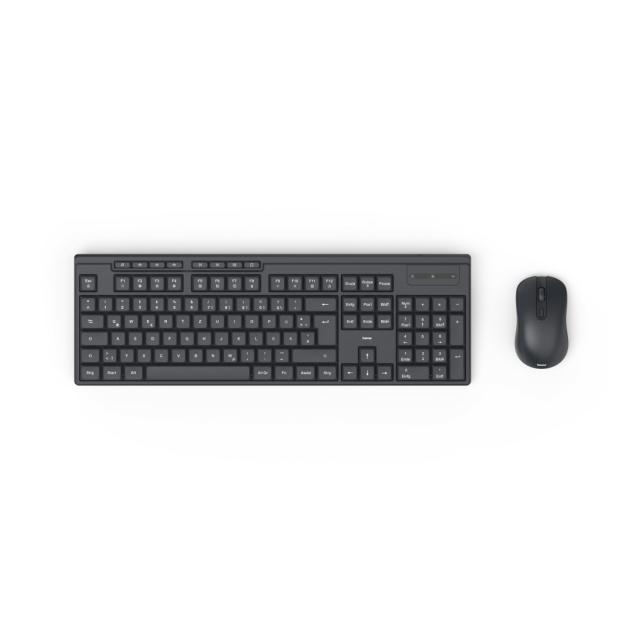 HAMA Wireless keyboard with mouse "WKM-200", 8 media keys, black 