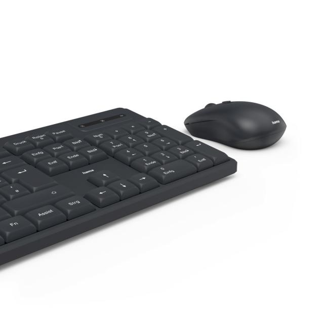 HAMA Wireless keyboard with mouse "WKM-200", 8 media keys, black 