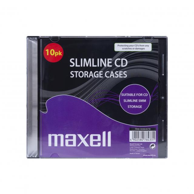 Кутийки за CD/DVD MAXELL Slim Black  10pk  /цена за 10 бр./ 