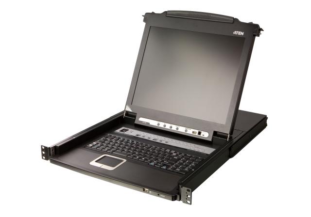 KVM Конзола ATEN CL5716M, 17" 16-Port PS/2-USB VGA Single Rail LCD KVM Switch 