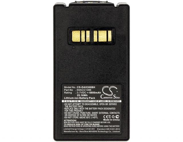 Camera Battery for  barcode scanner Datalogic Falcon X3 X4 94ACC1386 LiIon  3.7V 6800mAh Cameron Sino 