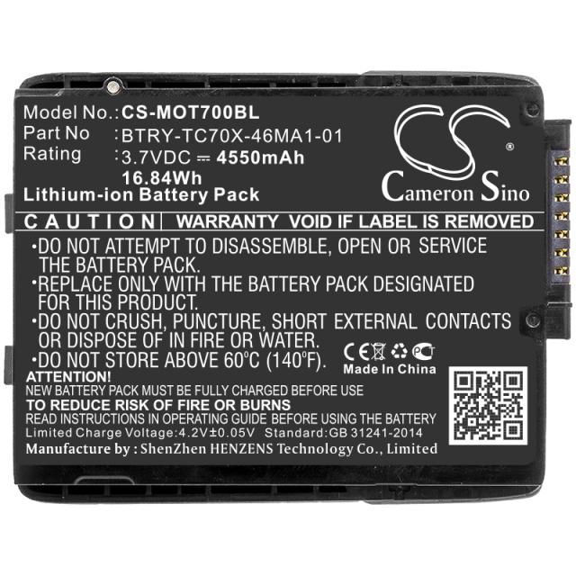 Camera Battery for  barcode scanner Motorola TC70 TC75 82-171249-01  LiIon 3.7V 4550mAh Cameron Sino 