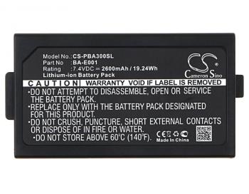 Battery for portable printer BROTHER PT-E300 PT-E500 PJ7 LiIon 7,4V 2600mAh CAMERON SINO