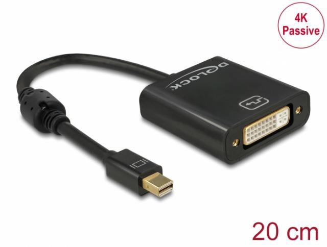 Delock Adapter mini DisplayPort 1.2 male > DVI female 4K Passive black 